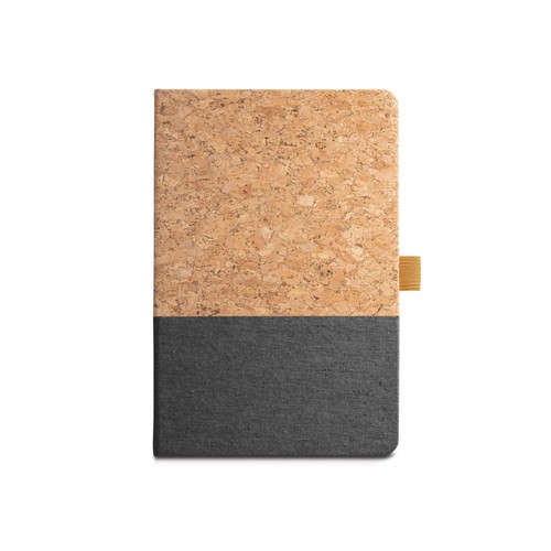 gris oscuro KLEE. Cuaderno A5 de corcho y lino con hojas rayadas