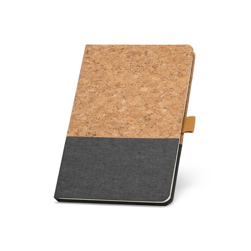 gris oscuro KLEE. Cuaderno A5 de corcho y lino con hojas rayadas
