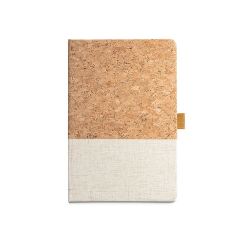 luz natural KLEE. Cuaderno A5 de corcho y lino con hojas rayadas