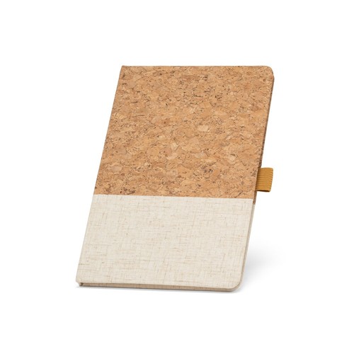 luz natural KLEE. Cuaderno A5 de corcho y lino con hojas rayadas
