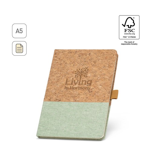 KLEE. Cuaderno A5 de corcho y lino con hojas rayadas