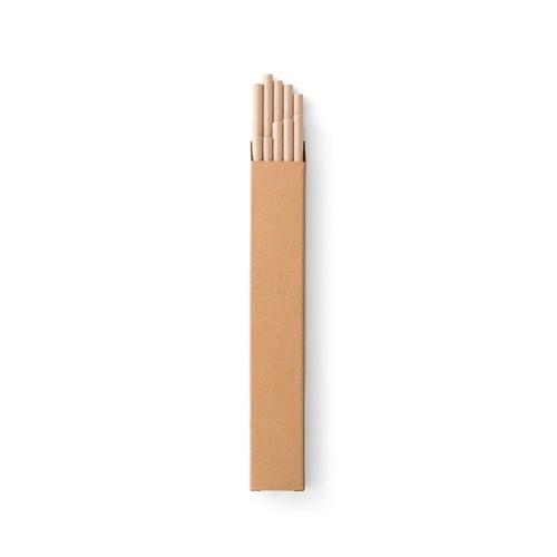 natural LAMONE. Juego de 10 pajitas de papel kraft
