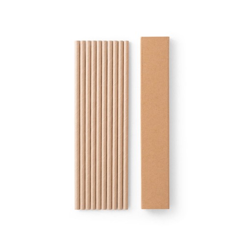 natural LAMONE. Juego de 10 pajitas de papel kraft