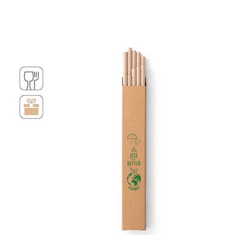 LAMONE. JUEGO DE 10 PAJITAS DE PAPEL KRAFT