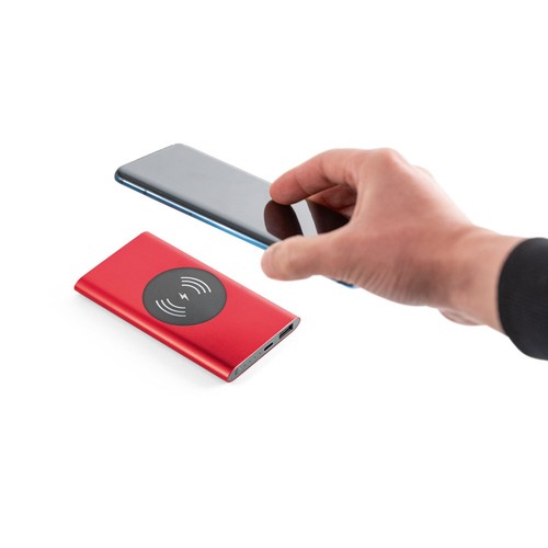 CASSINI. Power bank 4 000 mAh avec chargeur sans fil 5W en aluminium recyclé (100 % rAL) - 4