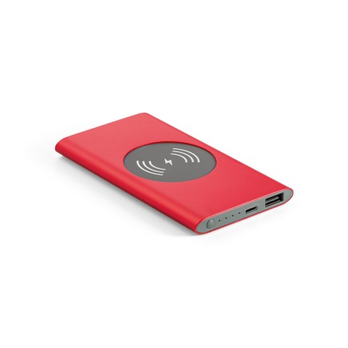 CASSINI. Power bank 4 000 mAh avec chargeur sans fil 5W en aluminium recyclé (100 % rAL) - 2