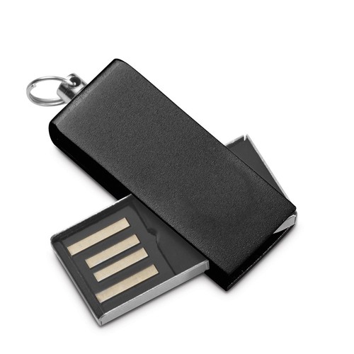 black SIMON 8GB. Pen Drive, UDP mini de 8 GB de aluminio