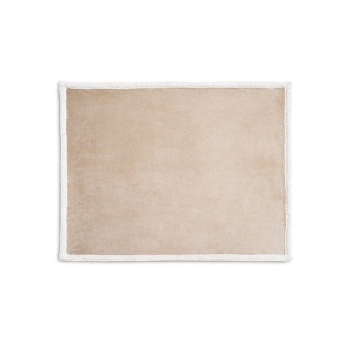 beis HEIDEN. Manta polar reversible (190 g/m²) con cinta de raso y tarjeta personalizada