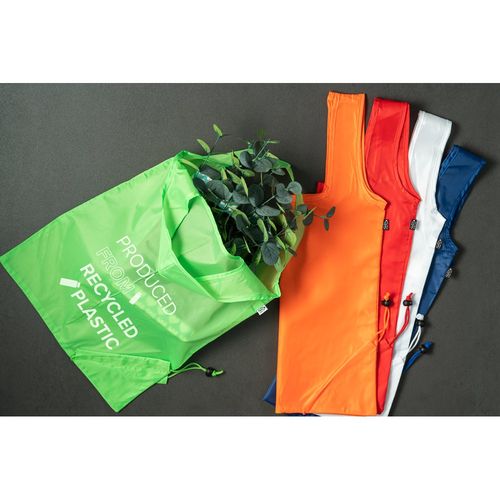 white BEIRA. Bolsa plegable en 190T poliéster reciclado (100% rPET)