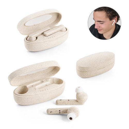 FOURIER. Écouteurs sans fil avec autonomie de 3 heures en fibre de paille de blé et PP - 1