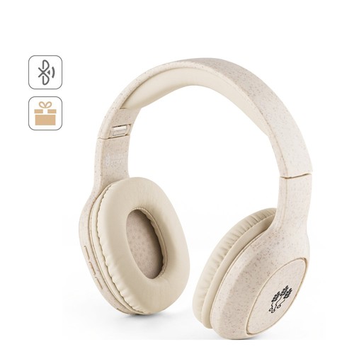 FEYNMAN. AURICULARES INALÁMBRICOS PLEGABLES CON 4H DE AUTONOMÍA, FABRICADOS CON PAJA DE TRIGO Y ABS