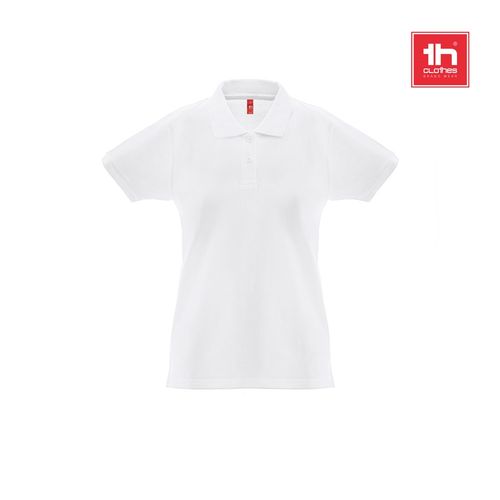 THC MONACO WOMEN WH. Polo à manches courtes pour femmes en coton cardé - 4