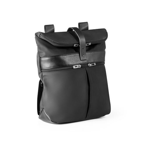 black ROVER BACKPACK. Mochila de microfibra y PU