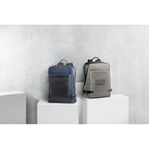 DIVERGENT BACKPACK I. Sac à dos pour ordinateur portable jusqu'à 15.6" en denim et PU - 9