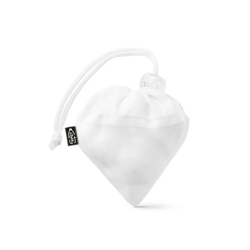 white BOLZANO. Bolsa plegable fabricada en malla y poliéster reciclado 190T (100% rPET)