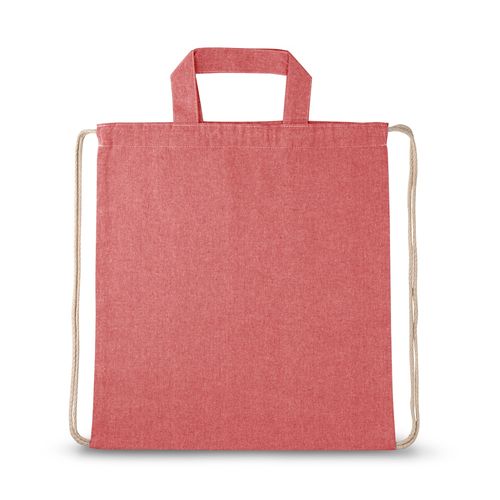 red RISSANI. Mochila con algodón reciclado (70%) y poliéster (30% rPET) (140 g/m²)