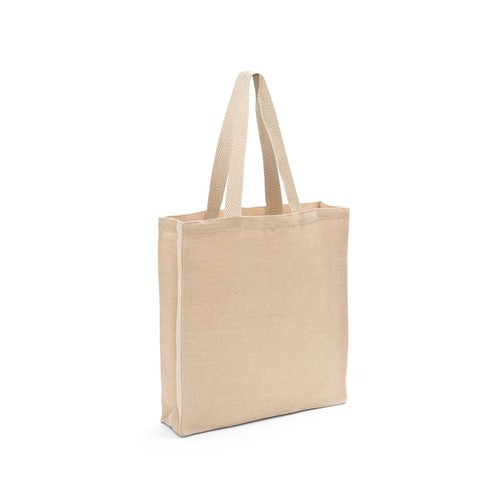 natural PADOVA. Saco de juco (275 g/m²) com bolso interior em 100% algodão (120 g/m²)