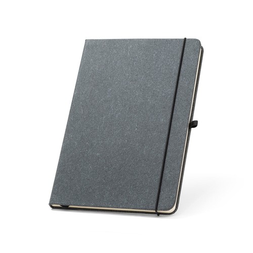 black MATISSE. Bloc de notas tamaño A5 con tapa rígida de piel (70% reciclada) de 70% piel reciclada