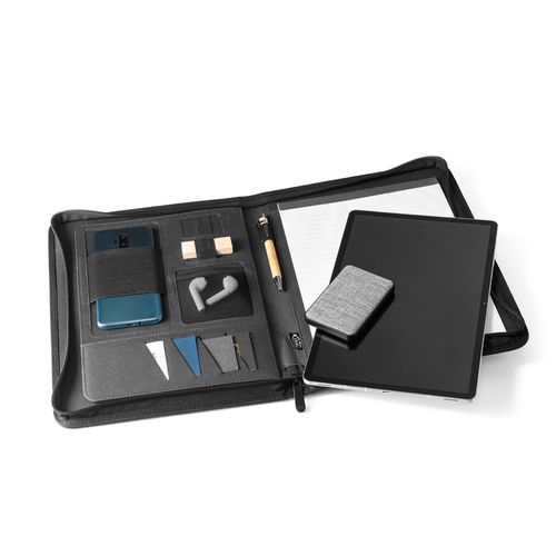 EMERGE FOLDER. Porte documents A4 en 300D polyester recyclé (100% rPET) avec fermeture éclair - 4