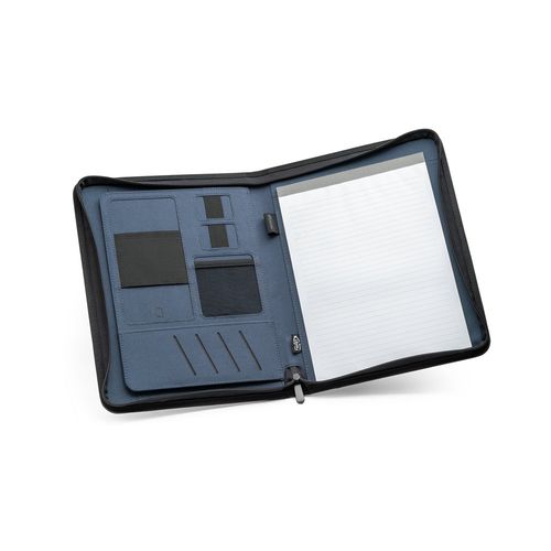 blue EMERGE FOLDER. Carpeta tamaño A4 hecha en poliéster reciclado (100% rPET) 300D con cremallera