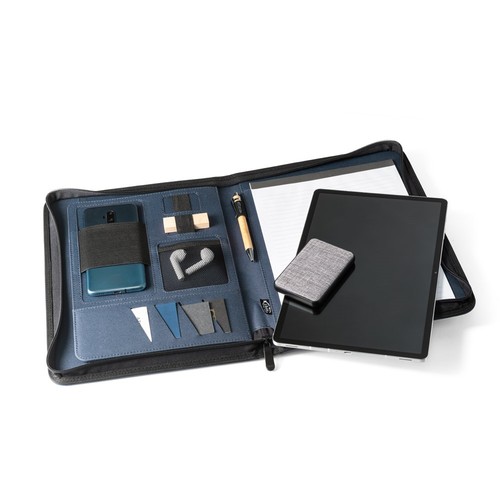 EMERGE FOLDER. Porte documents A4 en 300D polyester recyclé (100% rPET) avec fermeture éclair - 5