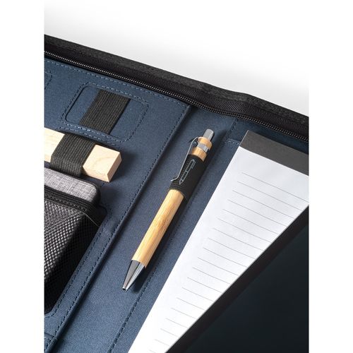EMERGE FOLDER. Carpeta tamaño A4 hecha en poliéster reciclado (100% rPET) 300D con cremallera