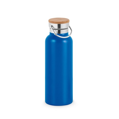 blue RAGNAR. Botella de acero inoxidable (36% reciclado) con doble cuerpo 570 mL