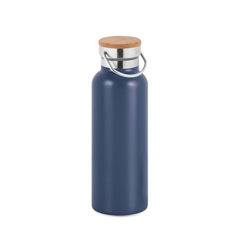 azul marino RAGNAR. Botella de acero inoxidable (36% reciclado) con doble cuerpo 570 mL