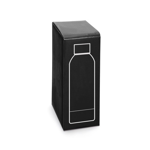 black ODIN. Botella de acero inoxidable (36% reciclado) con acabado gomoso 500 mL