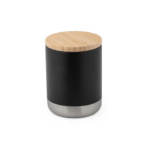 black NORRE TUMBLER. Vaso de acero inoxidable (36% reciclado) con pared doble de insolacion 370 mL