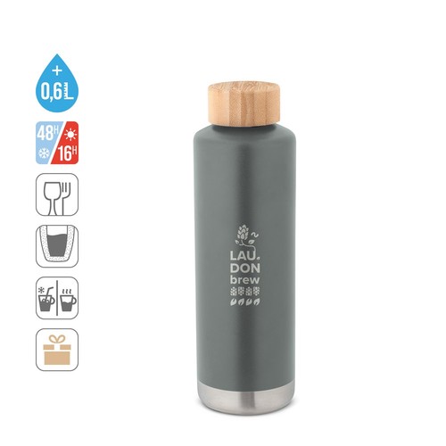 NORRE BOTTLE. BOTELLA DE ACERO INOXIDABLE (36% RECICLADO) CON PARED DOBLE DE INSOLACION AL VACÍO 640 ML