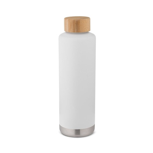 white NORRE BOTTLE. Botella de acero inoxidable (36% reciclado) con pared doble de insolacion al vacío 640 mL