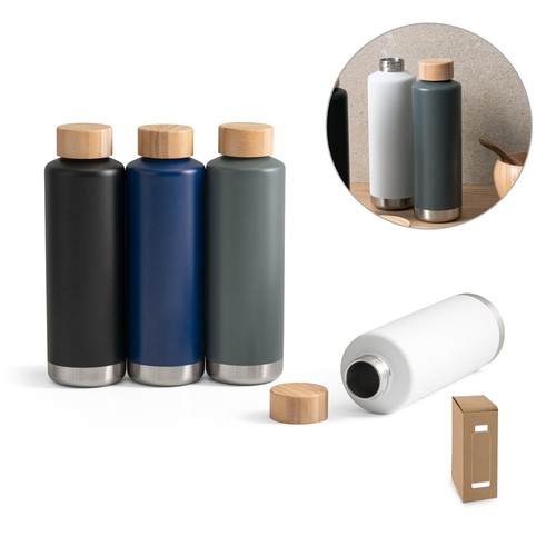 NORRE BOTTLE. Bouteille en acier inoxydable (36% recyclée) avec double paroi isolée sous vide 640 mL - 1