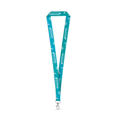 white BRIGHTON. SET Lanyard SUBLIMATION Long II (20 mm) con mosquetón de 20 mm