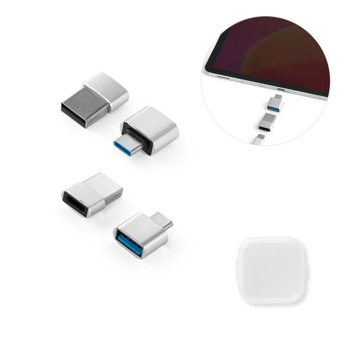 MINSKY. Jeu de 2 adaptateurs USB-A / USB-C en aluminium - 1