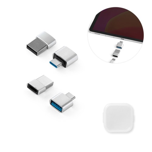 MINSKY. SET DE 2 ADAPTADORES USB-A / USB-C DE ALUMINIO