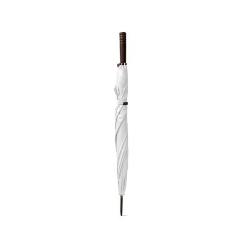 white APOLO. Paraguas fabricado en pongee poliéster reciclado (100% rPET) con apertura automática