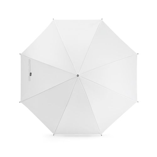 white APOLO. Paraguas fabricado en pongee poliéster reciclado (100% rPET) con apertura automática