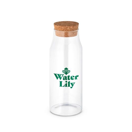 natural JASMIN 1000. Botella de vidrio borosilicato con tapón de corcho de 1 L