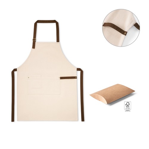 HOLM. Delantal de lona 100% algodón (320 g/m²) con detalles metálicos