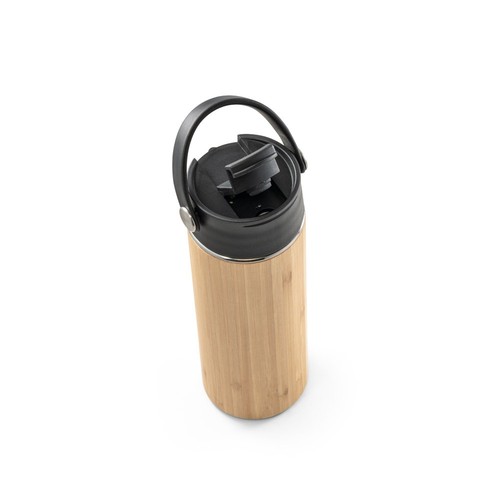 LAVER. Bouteille thermos 440mL en bambou, acier inox et PP - 5
