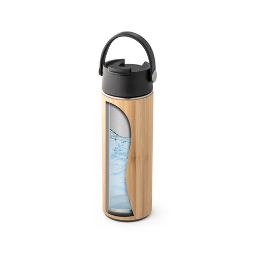 LAVER. Bouteille thermos 440mL en bambou, acier inox et PP - 7