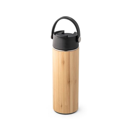 LAVER. Bouteille thermos 440mL en bambou, acier inox et PP - 2