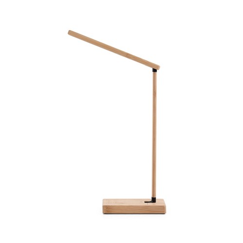 MOREY. Lampe de bureau pliante avec chargeur sans fil ultrarapide de 15 W en bambou - 4