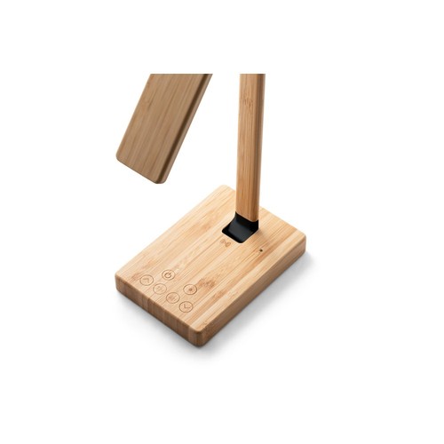 MOREY. Lampe de bureau pliante avec chargeur sans fil ultrarapide de 15 W en bambou - 8