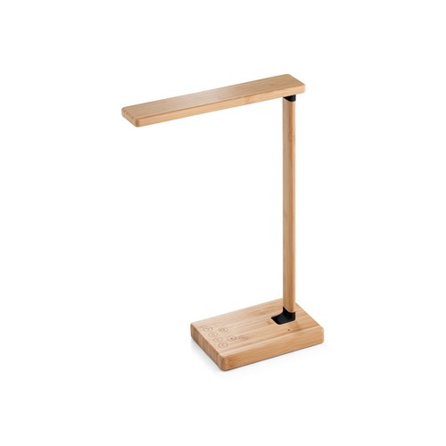 MOREY. Lampe de bureau pliante avec chargeur sans fil ultrarapide de 15 W en bambou - 2
