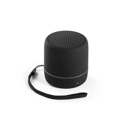 black TURING. Altavoz portátil de 3W con 4 horas de autonomía, fabricado en ABS reciclado (100% rABS)