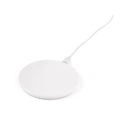 white SOVERY. Cargador inalámbrico rápido de 10W, fabricado en ABS reciclado (100% rABS)