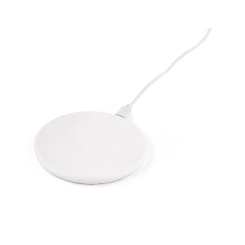 white SOVERY. Cargador inalámbrico superrápido de 10W, fabricado en ABS reciclado (100% rABS)