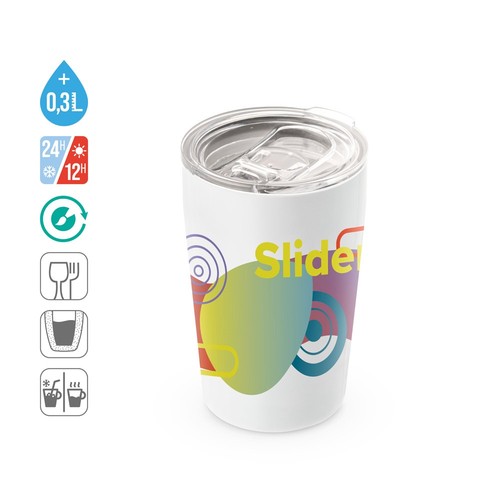SLIDER. VASO DE VIAJE PARA SUBLIMACIÓN DE ACERO INOXIDABLE 380 ML